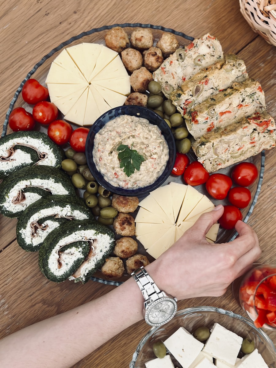 A sharing platter being served at the table.